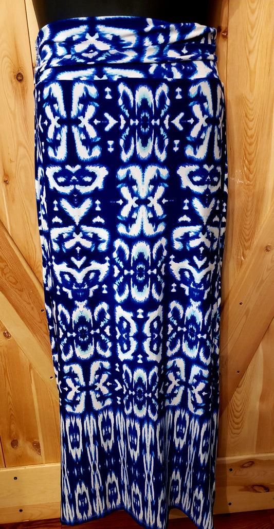 SANTORINI BLUE Straight Maxi Skirt / Strapless Dress