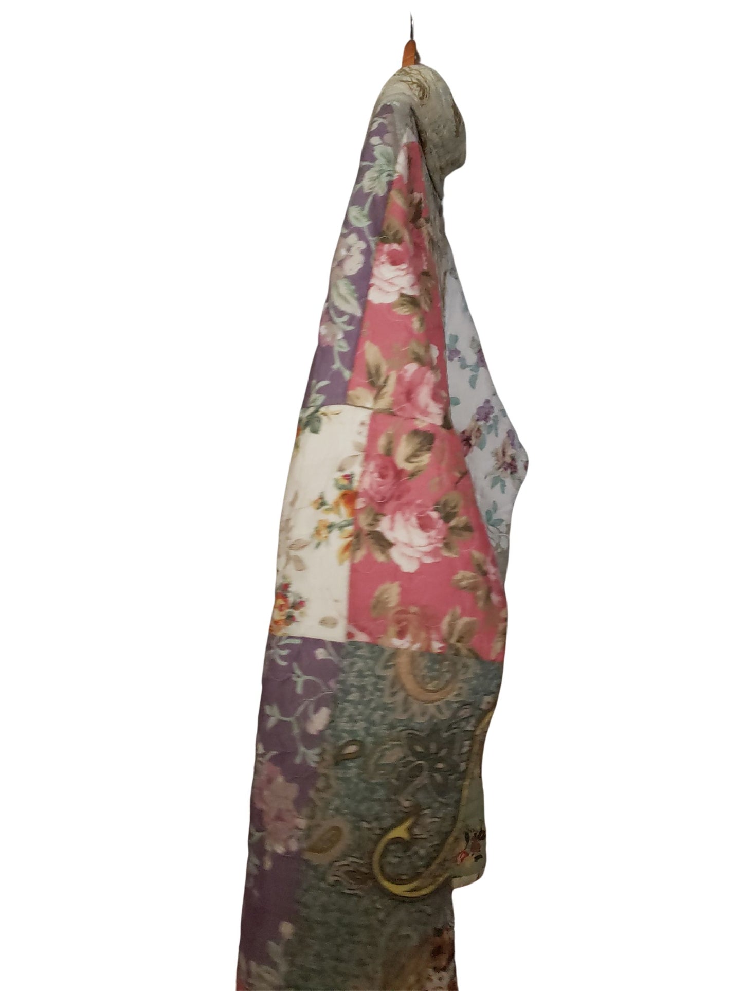 Quilt Coat Jacket - Yellow Cream Toile Patch Floral Fits Most
