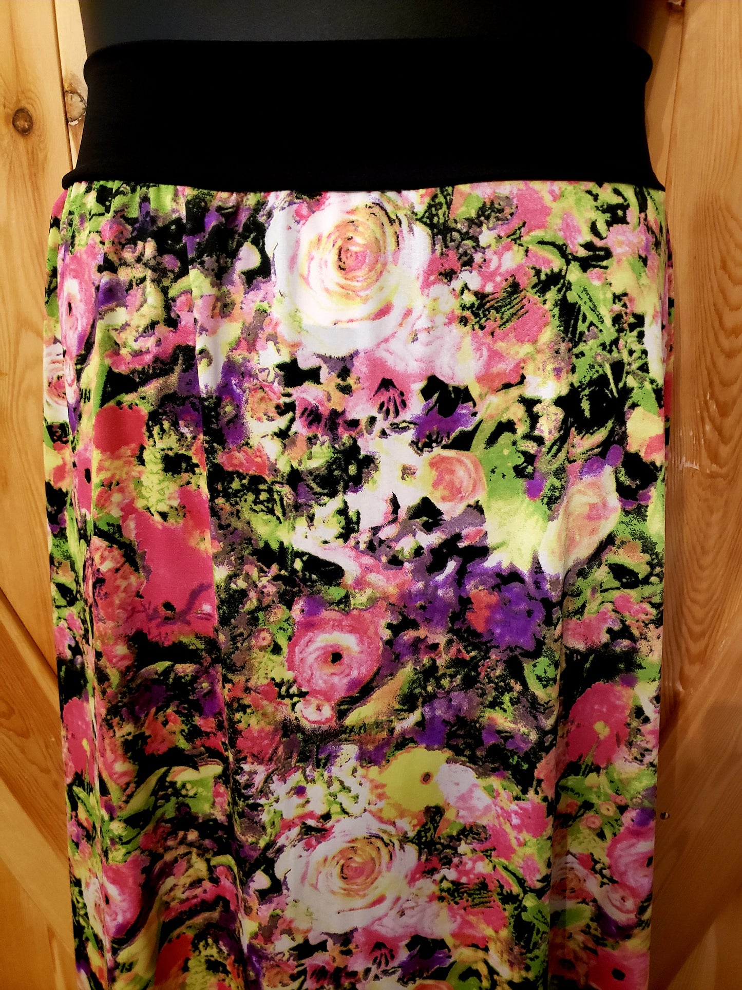 IN MY GARDEN FLORAL Print Full Flowy Maxi Skirt
