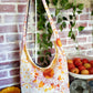 Handmade SUNNY SUNFLOWERS Colorful Boho Shoulder Bags, Cotton Bohemian Bags Denim Lined