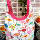 Handmade FLAMINGO LOVE Colorful Boho Shoulder Bags, Cotton Bohemian Bags Lined