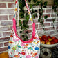 Handmade FLAMINGO LOVE Colorful Boho Shoulder Bags, Cotton Bohemian Bags Lined