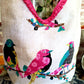 Handmade SONG BIRDS Colorful Boho Shoulder Bags, Cotton Bohemian Bags Denim Lined