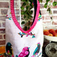 Handmade SONG BIRDS Colorful Boho Shoulder Bags, Cotton Bohemian Bags Denim Lined