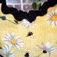 Handmade DAISY'S AND BUMBLE BEES Colorful Boho Shoulder Bags, Cotton Bohemian Bags Denim Lined