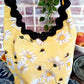 Handmade DAISY'S AND BUMBLE BEES Colorful Boho Shoulder Bags, Cotton Bohemian Bags Denim Lined