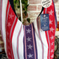 Handmade AMERICANA STARS & STRIPES FOREVER Colorful Boho Shoulder Bags, Cotton Bohemian Bags Denim Lined