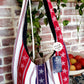 Handmade AMERICANA STARS & STRIPES FOREVER Colorful Boho Shoulder Bags, Cotton Bohemian Bags Denim Lined