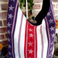 Handmade AMERICANA STARS & STRIPES FOREVER Colorful Boho Shoulder Bags, Cotton Bohemian Bags Denim Lined