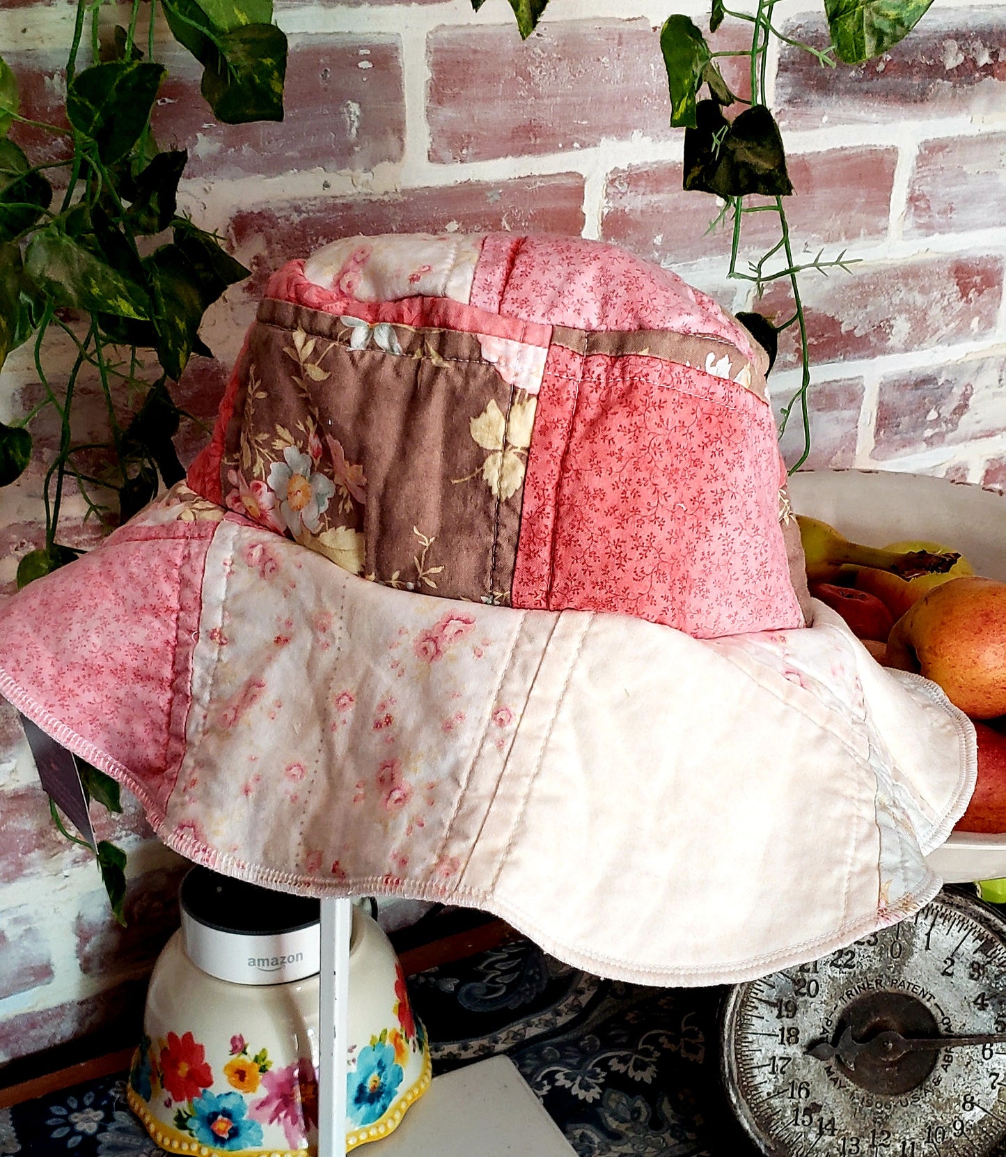 ViNtAgE 70's HANDMADE Floppy Patchwork Hat // Wide Brim // Floral Plaid Cotton Sun Hat HiPPiE Beach Boho #12