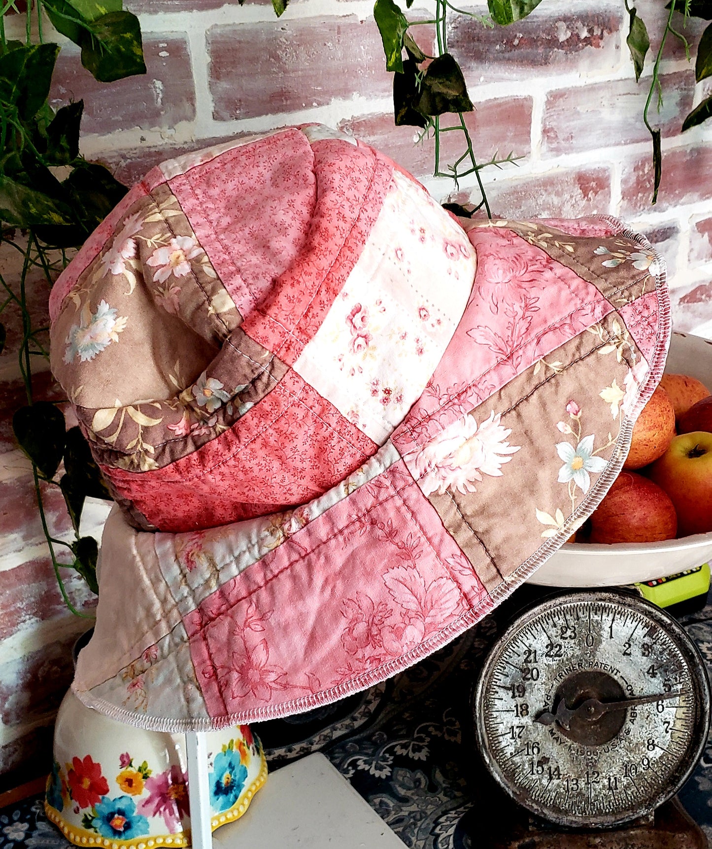 ViNtAgE 70's HANDMADE Floppy Patchwork Hat // Wide Brim // Floral Plaid Cotton Sun Hat HiPPiE Beach Boho #12