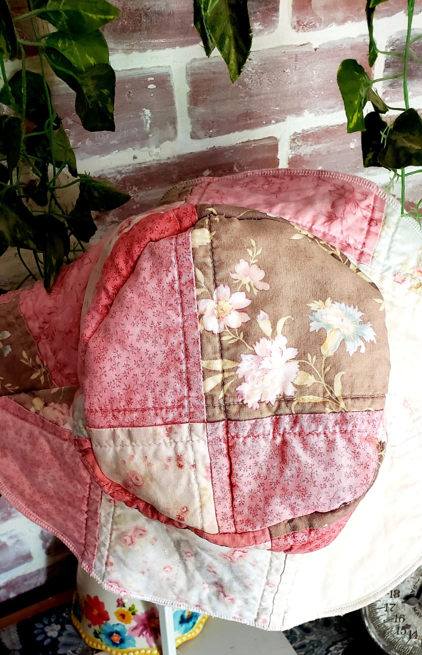 ViNtAgE 70's HANDMADE Floppy Patchwork Hat // Wide Brim // Floral Plaid Cotton Sun Hat HiPPiE Beach Boho #12