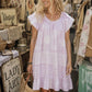 Pink & White Vintage Cotton Spread Peasant Babydoll Dress L/XL