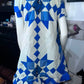 Blue & Cream Quilt Top Babydoll Peasant Dress S/M