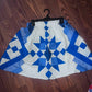 Blue & Cream Quilt Top Elastic Waist Skirt