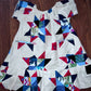 Red White & Cream Large Star Peasant BabyDoll Dress Large X-Large