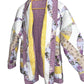 Quilt Coat Jacket - Dresden Plate,  lavender, shades of purple and yellow Vintage from 40’s Design Patchwork Floral Vintage Quilt Fits Most