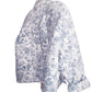 Blue & White Toile Floral print Relaxed Fit Quilt Coat  Fits Most Sizes