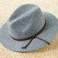 SMOKEY GRAY Wool Felt w/Braided Strap Fedora Hat
