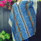 Gorgeous Cobalt & Taupe Chevron Crochet Tassel-Accent Ruana - Women